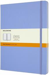 Taccuino Moleskine a righe X-Large copertina rigida Hydrangea. Blu