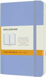 Taccuino Moleskine a righe Pocket copertina morbida Hydrangea. Blu