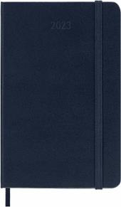Agenda settimanale Moleskine 2023, 12 mesi con spazio per note, Pocket, copertina rigida, Blu zaffiro - 9 x 14 cm