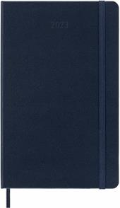 Agenda settimanale Moleskine 2023, 12 mesi, orizzontale, Large, copertina rigida, Blu zaffiro - 13 x 21 cm