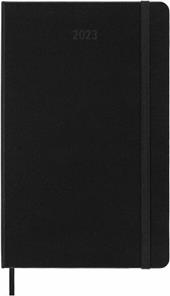 Agenda settimanale Moleskine 2023, 12 mesi, verticale, Large, copertina rigida, Nero - 13 x 21 cm