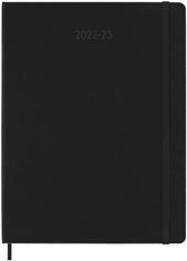 Agenda settimanale Moleskine 2022-2023, 18 mesi con spazio per note, XL, copertina rigida - Nero