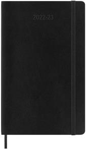 Agenda settimanale Moleskine 2022-2023, 18 mesi con spazio per note, Large, copertina morbida - Nero