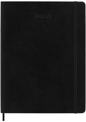Agenda settimanale Moleskine 2022-2023, 18 mesi con spazio per note, XL, copertina morbida - Nero