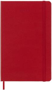 Agenda settimanale Moleskine 2022-2023, 18 mesi con spazio per note, Large, copertina rigida - Rosso scarlatto