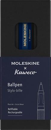 Moleskine x Kaweco, Penna a Sfera Ricaricabile in Plastica ABS Ricaricabile con 1,0 mm di Inchiostro Blu Incluso, Blu