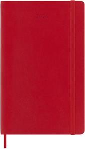 Agenda Moleskine giornaliera 2024, 12 mesi, Large, copertina morbida, Rosso scarlatto - 13 x 21 cm