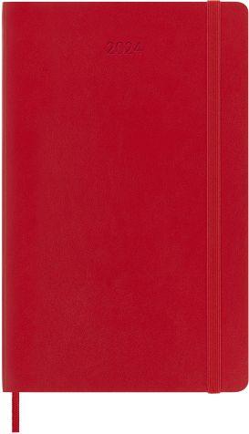 Agenda Moleskine giornaliera 2024, 12 mesi, Large, copertina morbida, Rosso  scarlatto - 13 x 21 cm Moleskine