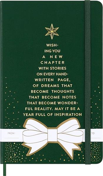 Taccuino natalizio Moleskine Holiday Notebook, Large, Ruled, a Righe, Copertina Rigida - Myrtle Green  Moleskine 2024 | Libraccio.it