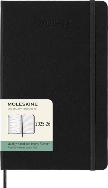 Agenda settimanale Moleskine 2025-26, con spazio per note 18 mesi, Large, Copertina rigida, Nero - Large 13x21  Moleskine 2025 | Libraccio.it