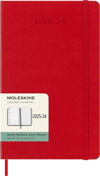 Agenda settimanale Moleskine 2025-26, con spazio per note 18 mesi, Large, Copertina rigida, Rosso scarlatto - Large 13x21  Moleskine 2025 | Libraccio.it
