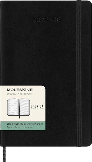 Agenda settimanale Moleskine 2025-26, con spazio per note 18 mesi, Large, Copertina morbida, Nero - Large 13x21  Moleskine 2025 | Libraccio.it