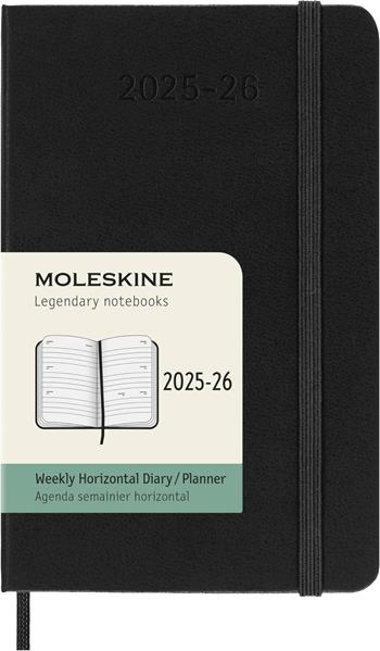 Agenda settimanale Moleskine 2025-26, orizzontale 18 mesi, Pocket, Copertina rigida, Nero - Pocket 9x14  Moleskine 2025 | Libraccio.it