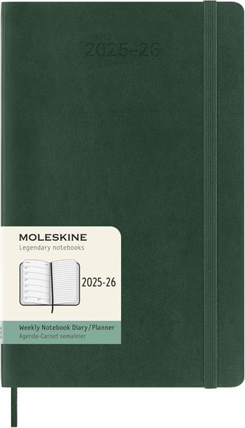 Agenda settimanale Moleskine 2025-26, con spazio per note 18 mesi, Large, Copertina soft, Verde mirto - Large 13x21  Moleskine 2025 | Libraccio.it