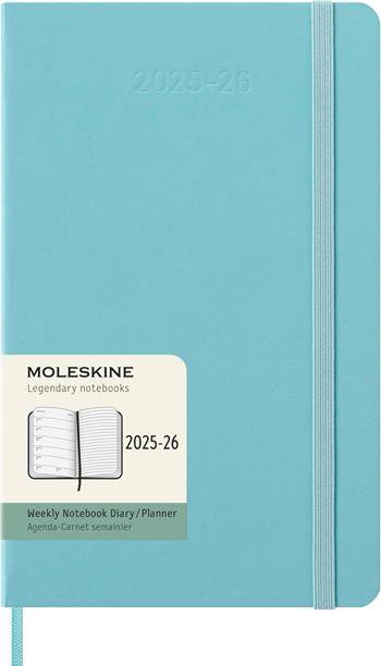 Agenda settimanale Moleskine 2025-26, con spazio per note 18 mesi, Large, Copertina rigida, Aquamarine - Large 13x21  Moleskine 2025 | Libraccio.it