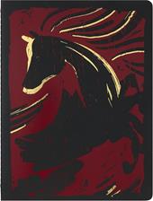 Quaderno Moleskine, Anno del Cavallo 2026,  incisione su legno, copertina morbida, formato XL (19 x 25 cm), a righe, rosso