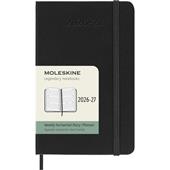 Agenda Moleskine 18 mesi settimanale orizzontale pocket nera rigida