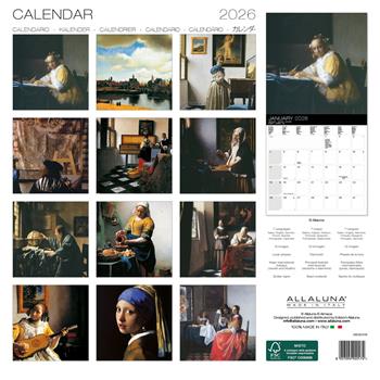 Calendario da muro Vermeer Allaluna - 30 x 30 cm  Allaluna 2025 | Libraccio.it