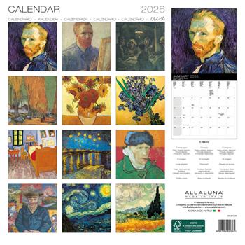 Calendario da muro Van Gogh Allaluna - 30 x 30 cm  Allaluna 2025 | Libraccio.it