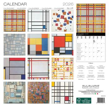 Calendario da muro Mondrian Allaluna - 30 x 30 cm  Allaluna 2025 | Libraccio.it