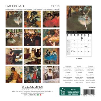 Calendario da muro Degas Allaluna - 18 x 18 cm  Allaluna 2025 | Libraccio.it