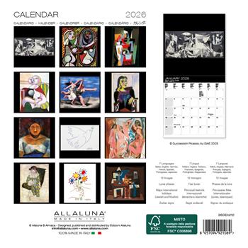 Calendario da muro Picasso Allaluna - 18 x 18 cm  Allaluna 2025 | Libraccio.it