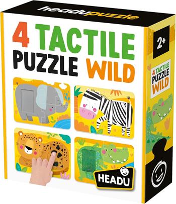 HEADU - 4 Tactile Puzzle Wild - Tocca e ricomponi! - Puzzle Educativo per Bambini dai 2 ai 4 anni, Made in Italy | IT58875  Headu 2025 | Libraccio.it