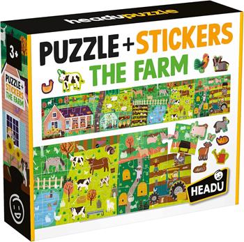 HEADU - Puzzle + Stickers the Farm - Puzzle Educativo per Bambini dai 3 agli 8 anni, Made in Italy  Headu 2025 | Libraccio.it