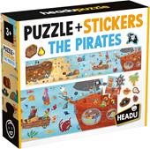 HEADU - Puzzle + Stickers the Pirates - Puzzle Educativo per Bambini dai 3 agli 8 anni, Made in Italy