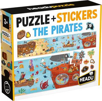HEADU - Puzzle + Stickers the Pirates - Puzzle Educativo per Bambini dai 3 agli 8 anni, Made in Italy  Headu 2025 | Libraccio.it