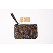 Zip Pocket small - Foglie marroni