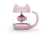 Nuova tazza a forma di gatto con infusore di t&#232; a forma di pesce XX ml. Adatto a microonde e lavastoviglie