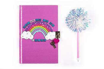 Diario segreto con penna pompom brillante inchiostro nero 180 pagine rigate  Tricoastal 2022 | Libraccio.it