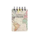 Taccuino carta geografica con spirale a righe Legami Mini Spiral Notebook Map