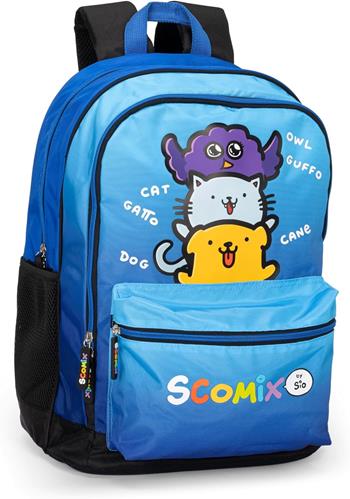 Zaino Scuola Organizzato COMIX Scottecs by Sio Blu  Scomix 2024 | Libraccio.it