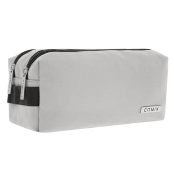 Astuccio 2 zip monocolore Grigio talpa Comix  Comix 2025 | Libraccio.it