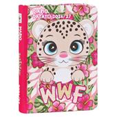 Diario standard 12 mesi - Cop Tessuto WWF Illustrato Leopardo