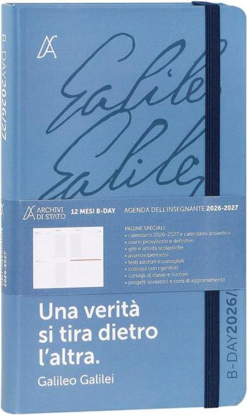 Agenda 2026-2027 insegnanti 12 mesi Bi-Day Archivio di Stato Galilei  Haltadefinizione Archivio Di Stato 2026 | Libraccio.it