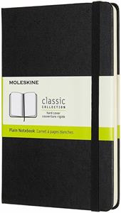 Taccuino Moleskine medium a pagine bianche copertina rigida nero. Black