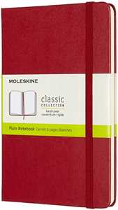 Image of Taccuino Moleskine medium a pagine bianche copertina rigida rosso...