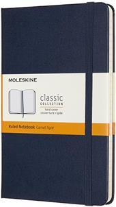 Taccuino Moleskine medium a righe copertina rigida blu. Sapphire Blue