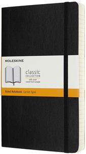 Taccuino Moleskine Expanded large a righe copertina morbida nero. Black