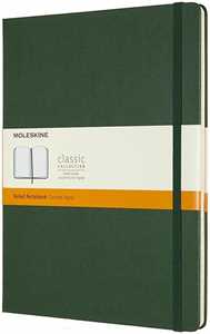 Taccuino Moleskine XL a righe copertina rigida verde. Myrtle Green