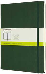 Taccuino Moleskine XL a pagine bianche copertina rigida verde. My...