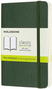 Taccuino Moleskine pocket a pagine bianche copertina morbida verd...