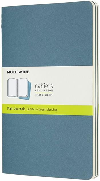 Quaderno Cahier Journal Moleskine large a pagine bianche azzurro. Brisk Blue. Set da 3  Moleskine 2019 | Libraccio.it