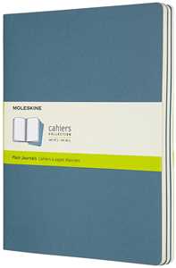 Image of Quaderno Cahier Journal Moleskine XL a pagine bianche azzurro. Br...