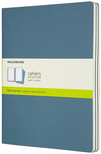 Quaderno Cahier Journal Moleskine XL a pagine bianche azzurro. Brisk Blue. Set da 3  Moleskine 2019 | Libraccio.it