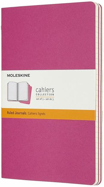 Quaderno Cahier Journal Moleskine large a righe rosa. Kinetic Pink. Set da 3  Moleskine 2019 | Libraccio.it