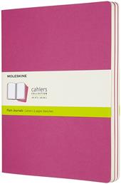 Quaderno Cahier Journal Moleskine XL a pagine bianche rosa. Kinetic Pink. Set da 3